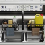 Stainless Steel Sink Caddy With Dishcloth Holder - Rust-proof Kitchen Organizer For Sponges Soap And Brushes - Space-saving Coun