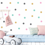 Polka Dot Wall Stickers - Metallic Rose Gold