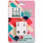 Stainless Steel Earrings - Regular April Crystal Bezel