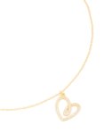 Goldair Gold Plated Sterling Silver Cubic Zirconia Large Heart Necklace