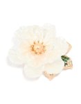 Goldair Gold Acrylic White Flower Brooch