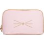 Clicks Teen Pastel Kitty Toiletry Bag Gold Glitter