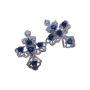 Natural Sapphire Earrings Blue Flower Stud Earrings For Women