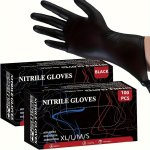 20 50 99 100PCS Black Gloves Non Slip Textured Fingertip Gloves Durable Multifunctional Disposable Nitrile Gloves Suitable For K