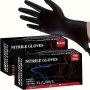 20/50/99/100PCS Black Gloves Non Slip Textured Fingertip Gloves Durable Multifunctional Disposable Nitrile Gloves Suitable For Kitchens Cleaning Tattoo Hair Dyeing Pet Beauty Salons Cleaning