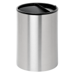 Complete Steel Litter Bin – Wide – Ashtray Half Moon Flip Top Lid And Bin Liner – Solid – 751SS
