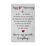 Viayen 9 Year Anniversary Card For Men Women Him Her- Happy 9TH Nine Ninth Anniversary Keepsake Gift For Husband Wife