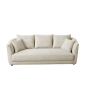 Pasley Linen Look 3 Seater Sofa - Cream