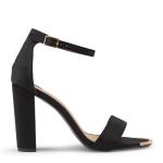 Black Lycra Gold Clip Sandal