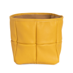 Leather Square Basket - Yellow
