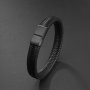 Men's Bracelet Retro PU Leather Braided Bracelet Magnet Buckle Bracelet