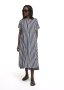 Split Mandarin Poplin Cotton A-line Maxi Dress