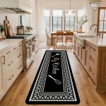 1PC Kitchen Rug My Kitchen Printing Floor Mat Household Kitchen Mat Non-slip Oil-proof Foot Mat Indoor Mat Doormat Door Rug Entr