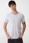Cotton On Organic V-neck T-Shirt - Light Grey Marle