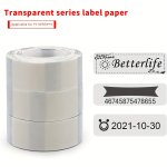 Transparent Label Printing Paper P15&P11&P50 Self-adhesive Long-lasting Wiping Waterproof Tape Black Printing 200 Labels rolls W