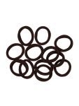 12 Piece Brown Elastic Hair Ties - None Brown
