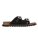 Double Buckle Slides -charcoal