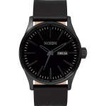 Nixon Sentry Leather Mens Watch - All Black