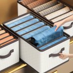 1PC Jeans Drawer Organizer Foldable Storage Box Fabric Wardrobe Organiser Clothes Storage Organizer Drawer Dividers For Pants Sh