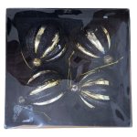 Plastic Christmas Decoration Balls Black And Gold 4 Piece