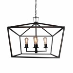 Fiona Short Metal Pendant Light Black