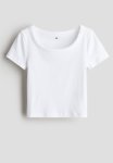 Ribbed Jersey Top - White