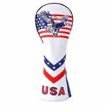 Gooaction Usa Eagle Golf Hybrid Headcover Stars & Stripes With Eagle 3D Puffy Embroidery Waterproof Pu Leather Stretch-fit Closu