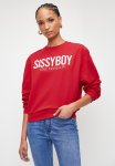 Sissy Boy Ruby: Lurex Embroidered Blouson Sweat Top - Red
