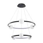Linnet 2 Ring Aluminium LED Pendant Light Black