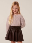 Delores Girls Shirred Skirt - 10-12 Yrs Chocolate Brown