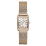 Guess Elegant Rose Gold Tone Analog Watch With Mesh Bracelet