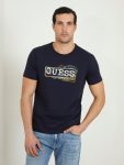 Guess Mens Short Sleeves Cn Box Logo T-Shirt In Navy - Navy 2XL