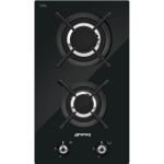 Smeg 30CM Black Glass 2 Burner Gas Hob - PV332CN