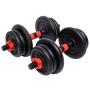 Cast Iron Dumbbell 25MM Dia Dia Set 20KG - Black/red