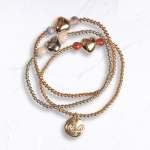 Multi Sting Heart Ball Bead Bracelet - Multi Free