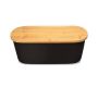 2 In 1 Bamboo Bread Bin And Wooden Cutting Board - Black