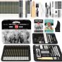 72 Sketch Drawing Pencils Kit With Sketchbook /3-COLOR Drawing Paper