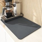 Ultra-absorbent Silicone Diatom Mud Mat - Non-slip Soft & Durable For Coffee Machines And Dish Drying Easy Clean Kitchen & Bathr