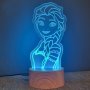 Elsa LED Night Light - Rectangle Real Wood Base Warm White Light