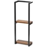 Towel Racks For Bathroom 2 Tier Wall-mounted Towel Rack Wooden Shelf