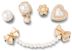Pearly Gold 5 Pack Jibbitz - Multi Osfa