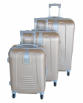 Smte Gold 3-PIECE Hardside Spinner Luggage Set Durable Abs Suitcases. With Keychain