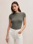 Andie Boat Neck Baby T-Shirt - XL Green Marle