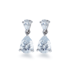 Sterling Silver Cubic Zirconia Pear Drop Earrings