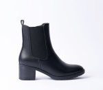 Block Heeled Ankle Boot - 8 Black