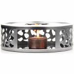 Teabloom Silhouette Tea Warmer - Brushed Stainless Steel Teapot Warmer With Tealight Holder And Candle