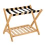 Bamboo Luggage Rack Suitcase Stand