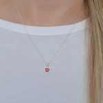 Isabella 925 Sterling Silver Red Cz Heart Necklace 9MM On 45CM Chain