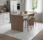 Kitchen Vinyl Rug With Minimalist Hexagon Design