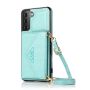 Crossbody Strap Anti Drop Leather Wallet Case For Samsung S22 Plus